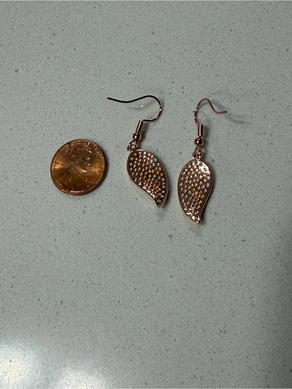 GoldOro Rose Gold-Plated Leaf Opal Drop Earrings